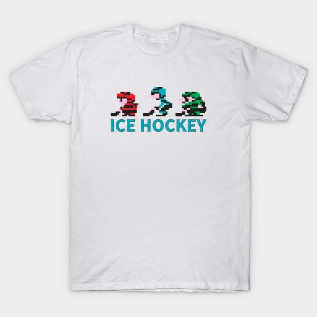 8-bit Ice Hockey Guys T-Shirt by gogamego